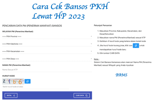 Cara Cek Bansos PKH 2024 Lewat HP Kapan Cair - BAMS