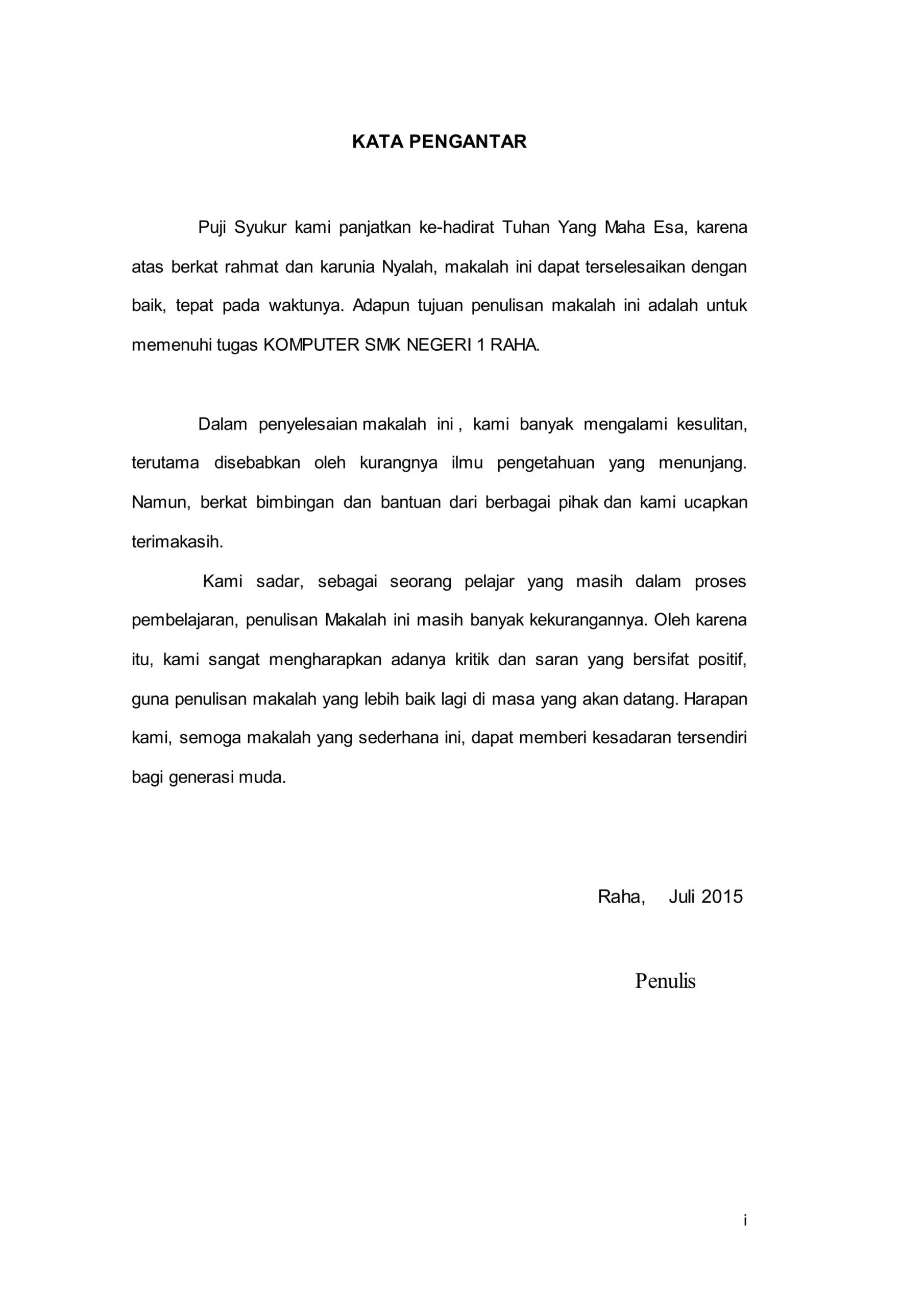 Kata pengantar makalah | DOCX
