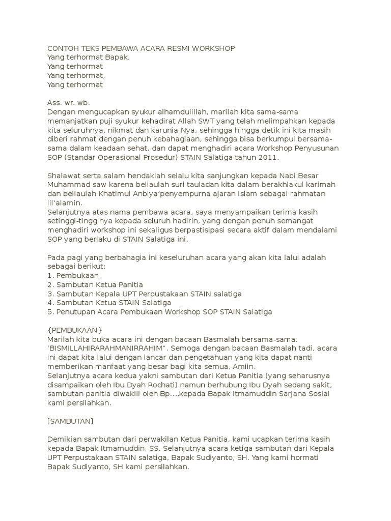 20+ Contoh Naskah Mc Acara Formal Kenegaraan - Chika Ciku