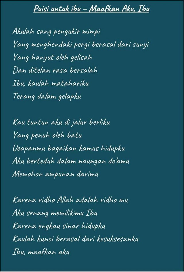 22 Puisi Tentang Ibu Singkat, Padat dan Jelas – Combinesia.web.id