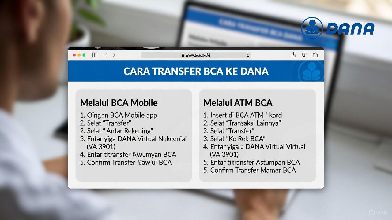Cara Transfer BCA ke DANA Terbaru 2026: Panduan Lengkap Step by Step - Kiakrikil