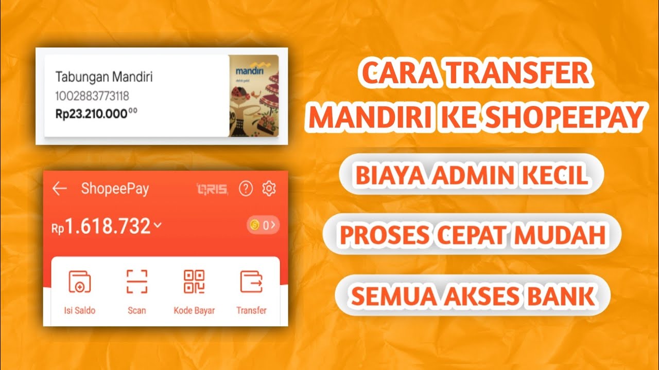 CARA TRANSFER MANDIRI KE SHOPEEPAY - YouTube