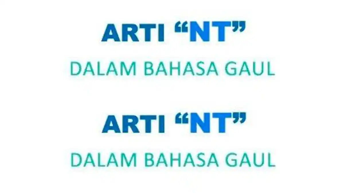 Apa Itu Arti Kata NT dalam Bahasa Gaul Kekinian? Ternyata Punya 2 Makna ...