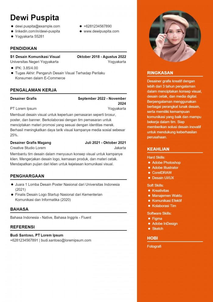 38 Contoh CV ATS Friendly PDF | Contoh CV Tipe ATS Friendly | Bikin CV Gratis